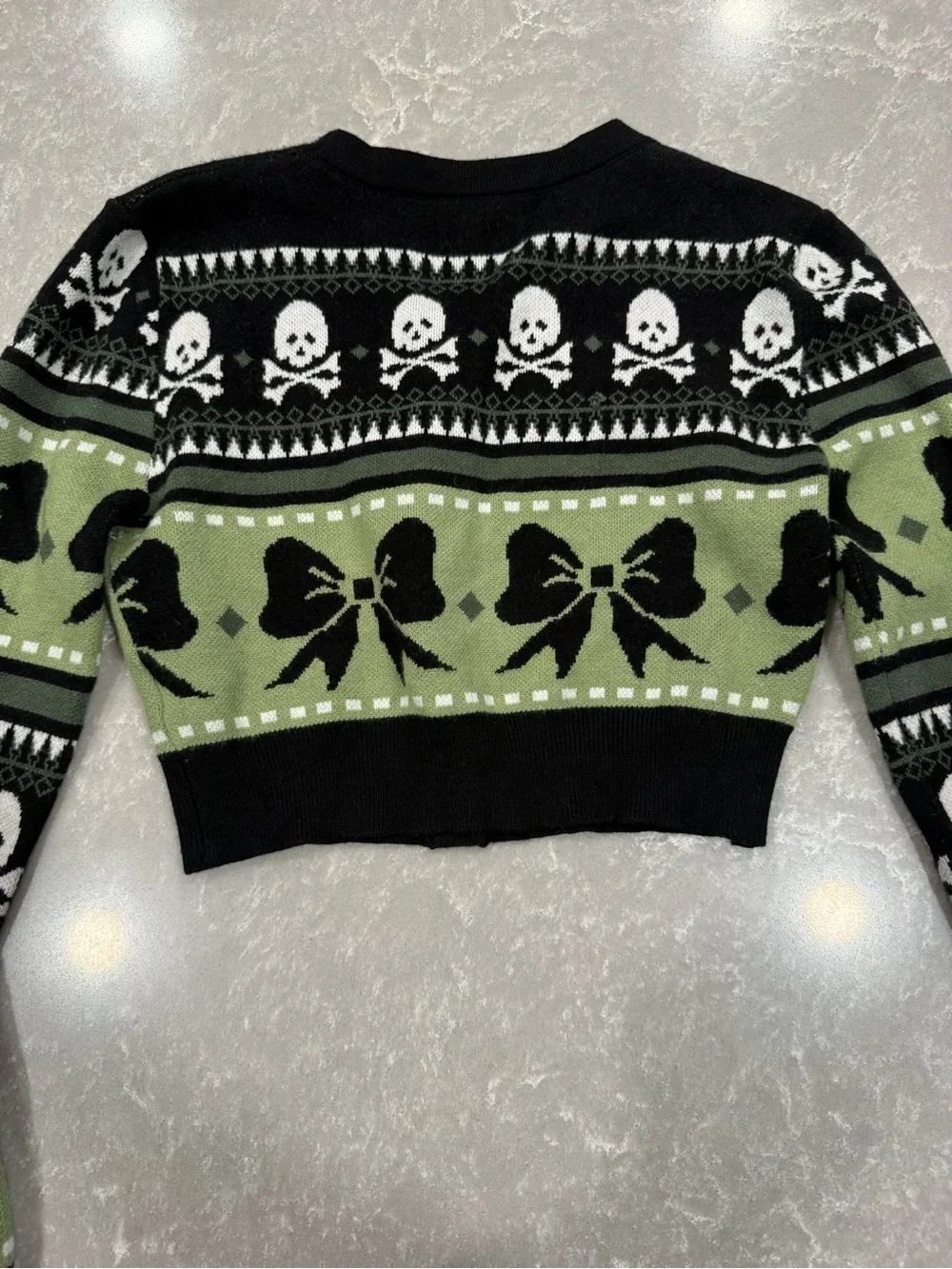 Romwe Skull Bow Knit Cardigan & Mini Skirt Set Goth Fairy Grunge Size Small - Picture 9 of 9